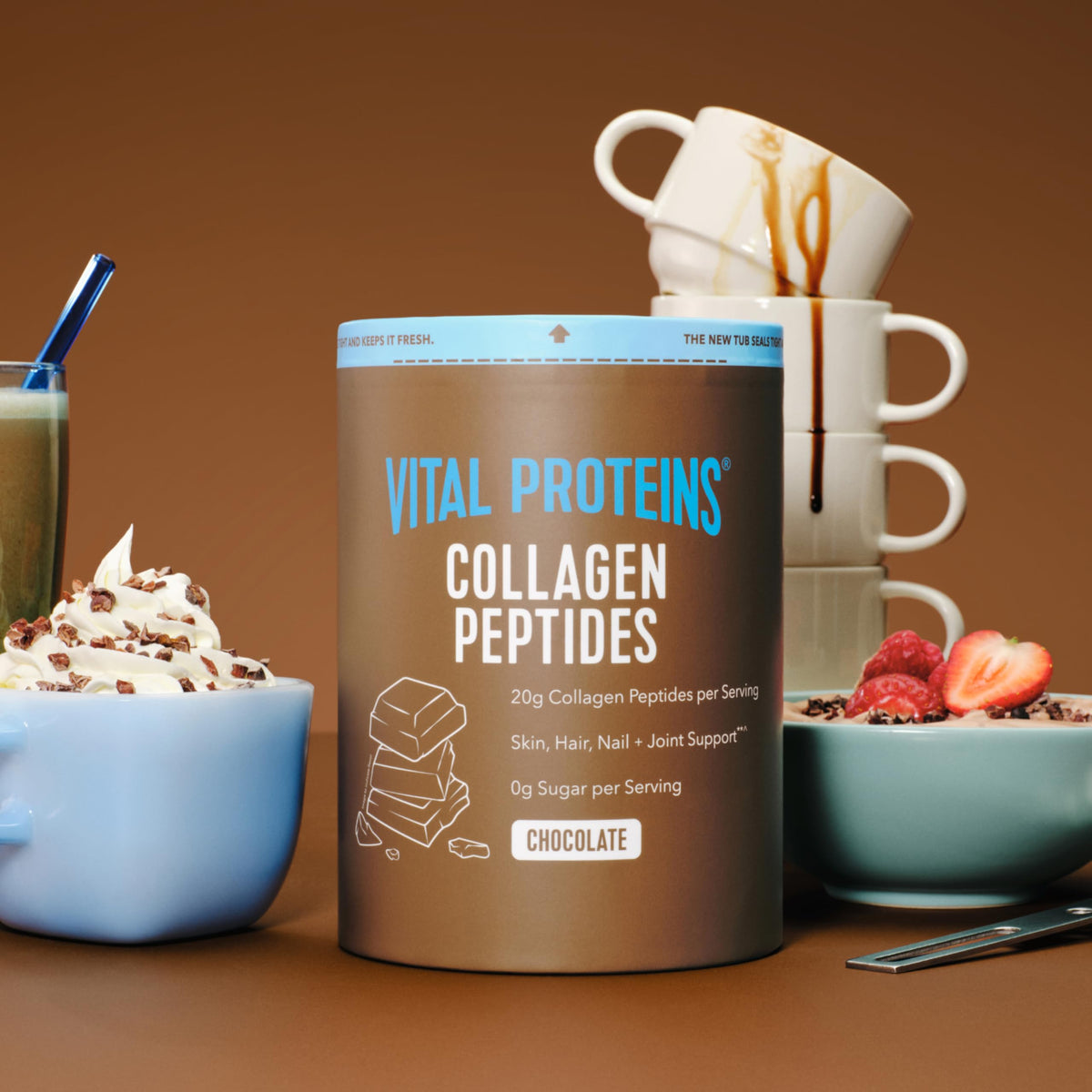 Collagen Peptides Powder, Chocolate, 13.5oz F6966