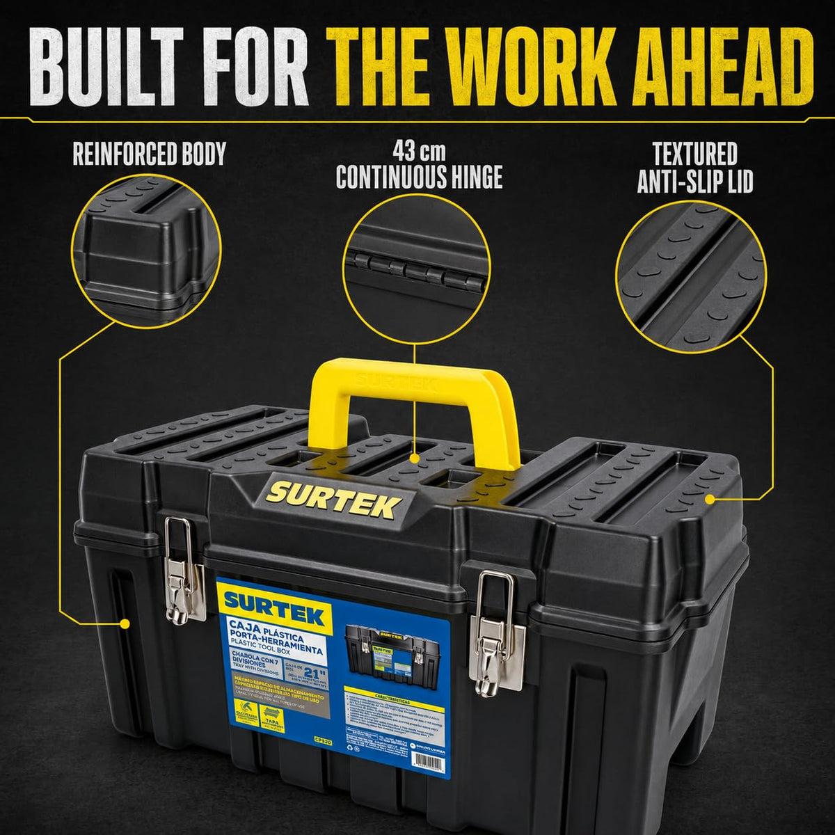 21" x 11" x 10" Black Mobile Tool Box K868789