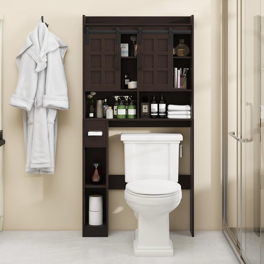 Over The Toilet Storage Cabinet with Sliding Doors W907
