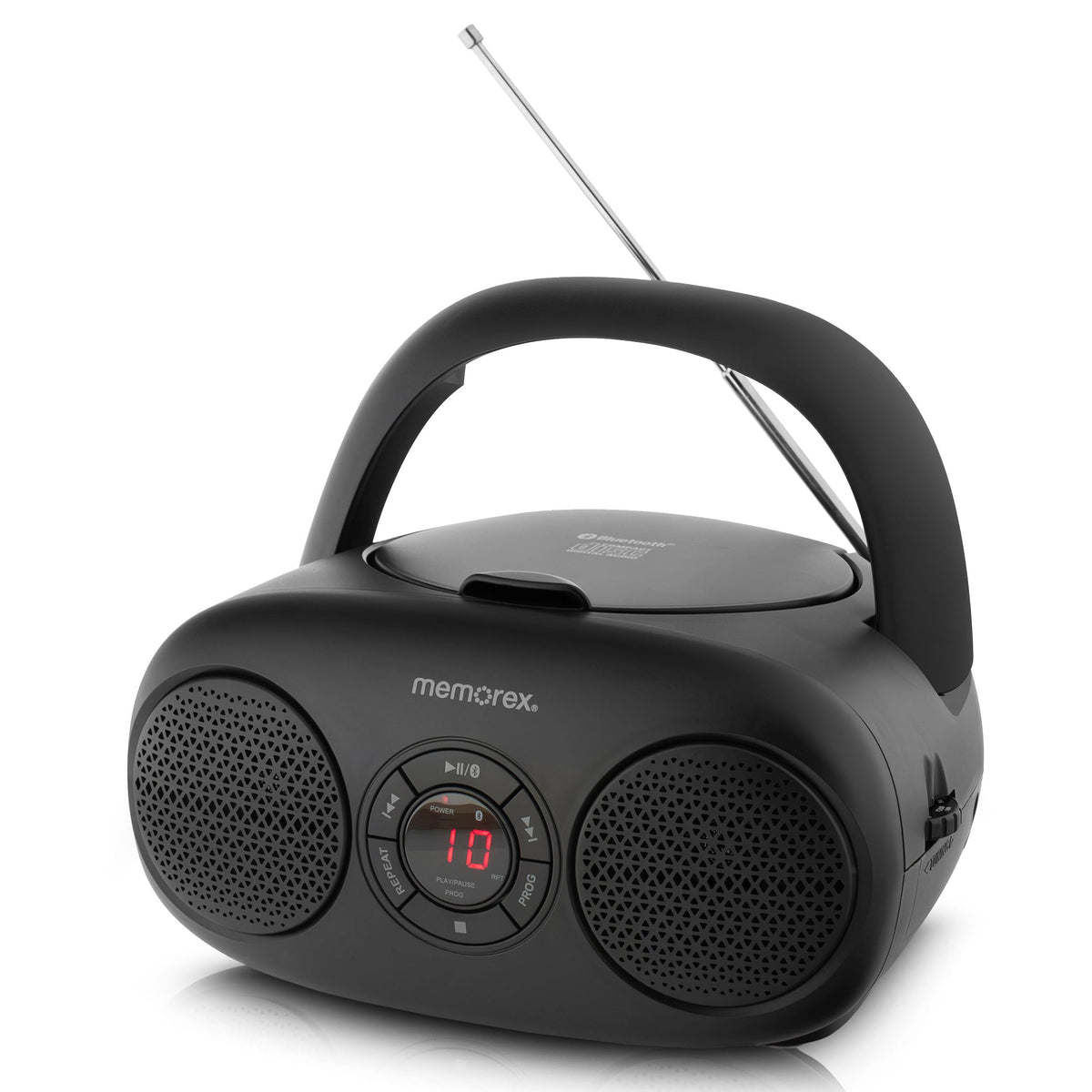 AM/FM Top Loading CD Player Portable Stereo with Auxiliary Input and LED Display V7221