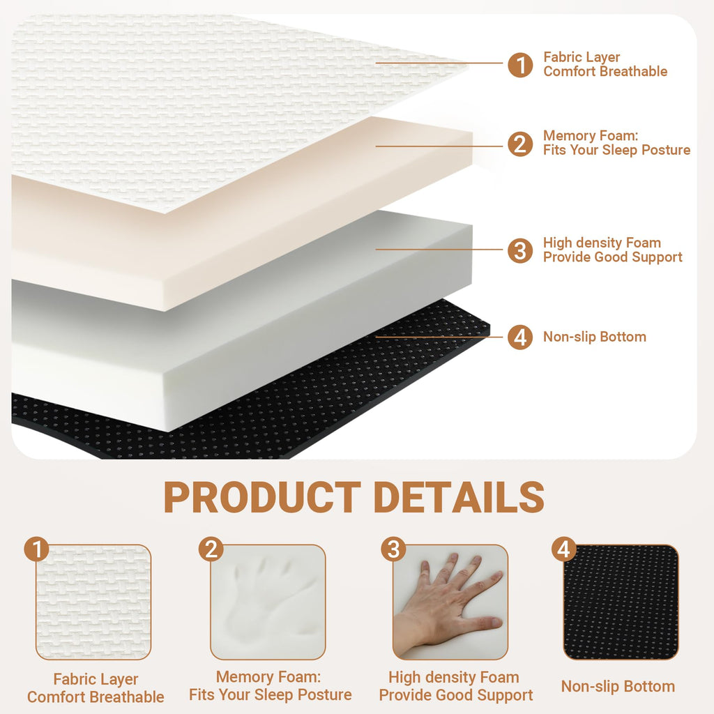 Foldable Twin Memory Foam Mattress N3838
