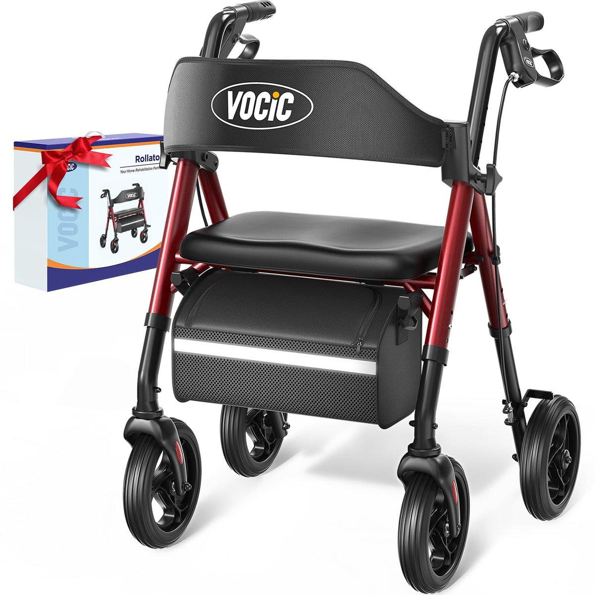 Rollator Walker with Seat, 8" All Terrain D961934