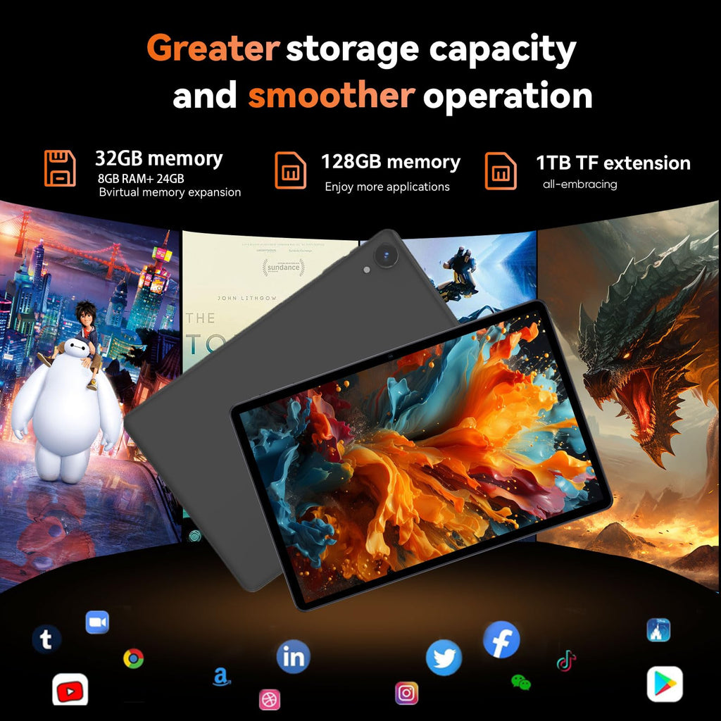 10 Inch Android 16 Tablet 32GB RAM 128GB ROM J11034