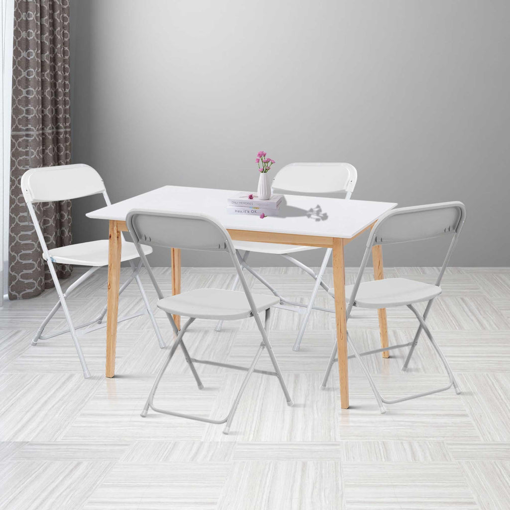 10 Pack White Folding Chairs 350LBS Capacity Steel L43355