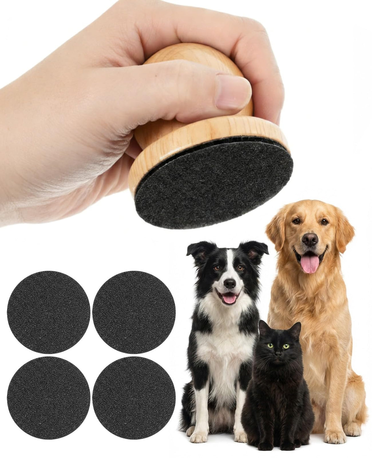 Dog Nail File Grinder Board with 4-Pack Replaceable Sandpaper Discs N48938
