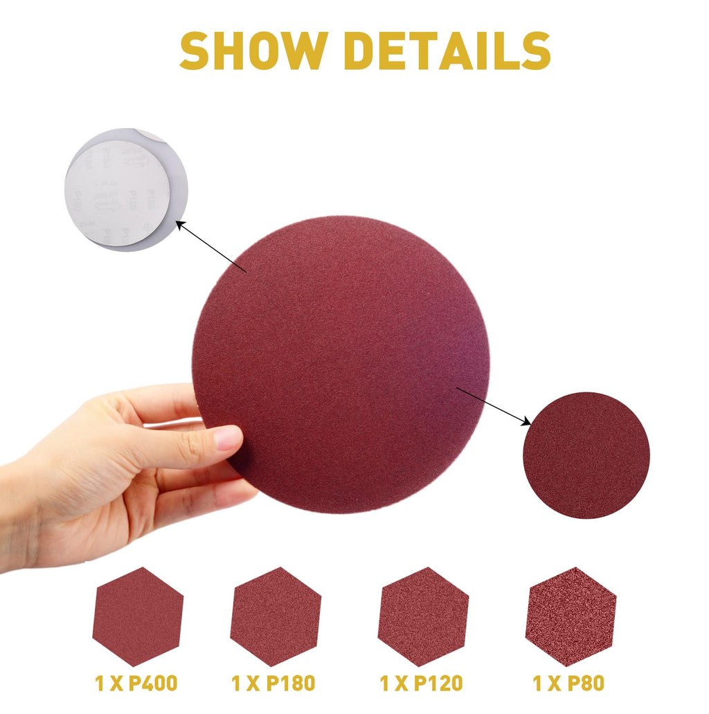 4 x 36 Inch Aluminum Oxide Sanding Belts and 6 Inch Sanding Discs Pack of 14 A9317