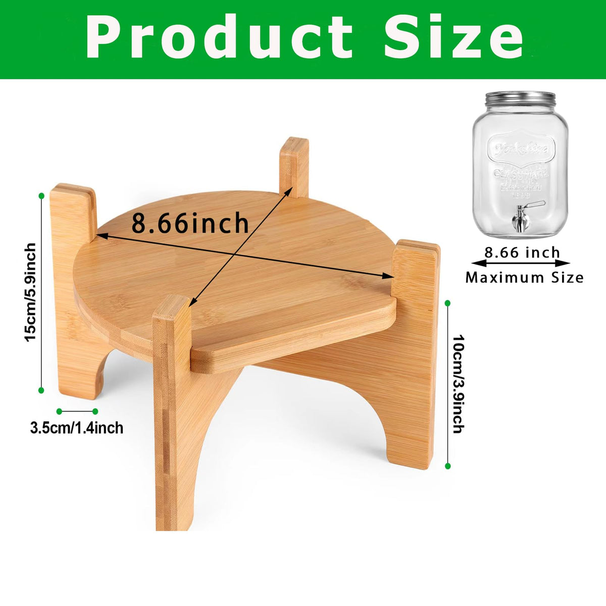 Bamboo Drink Dispenser Stand U2784