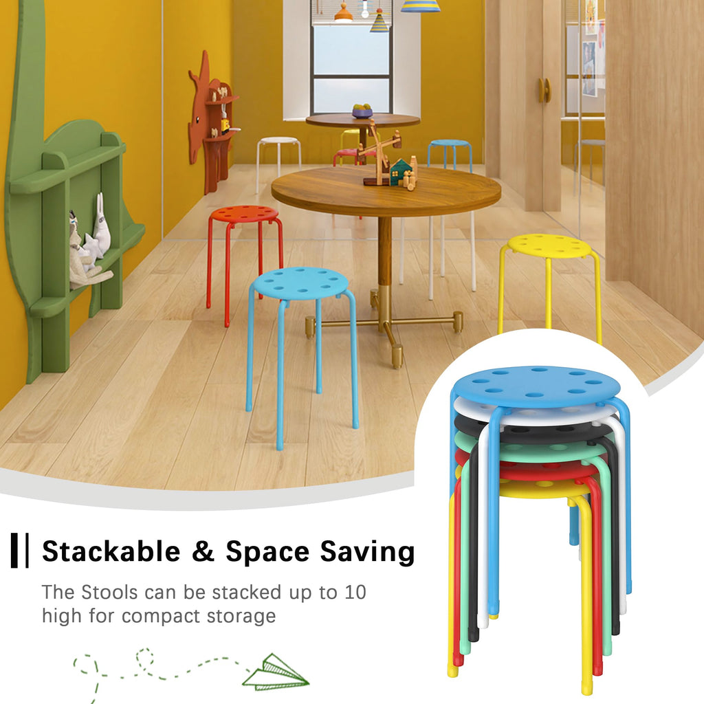 6 Piece Stacking Stools 17.7 Inch Colorful G5705