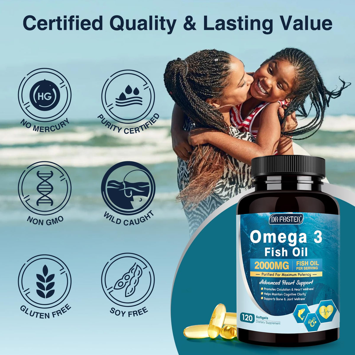 Omega-3 Fish Oil 2000mg 120 Softgels I87740