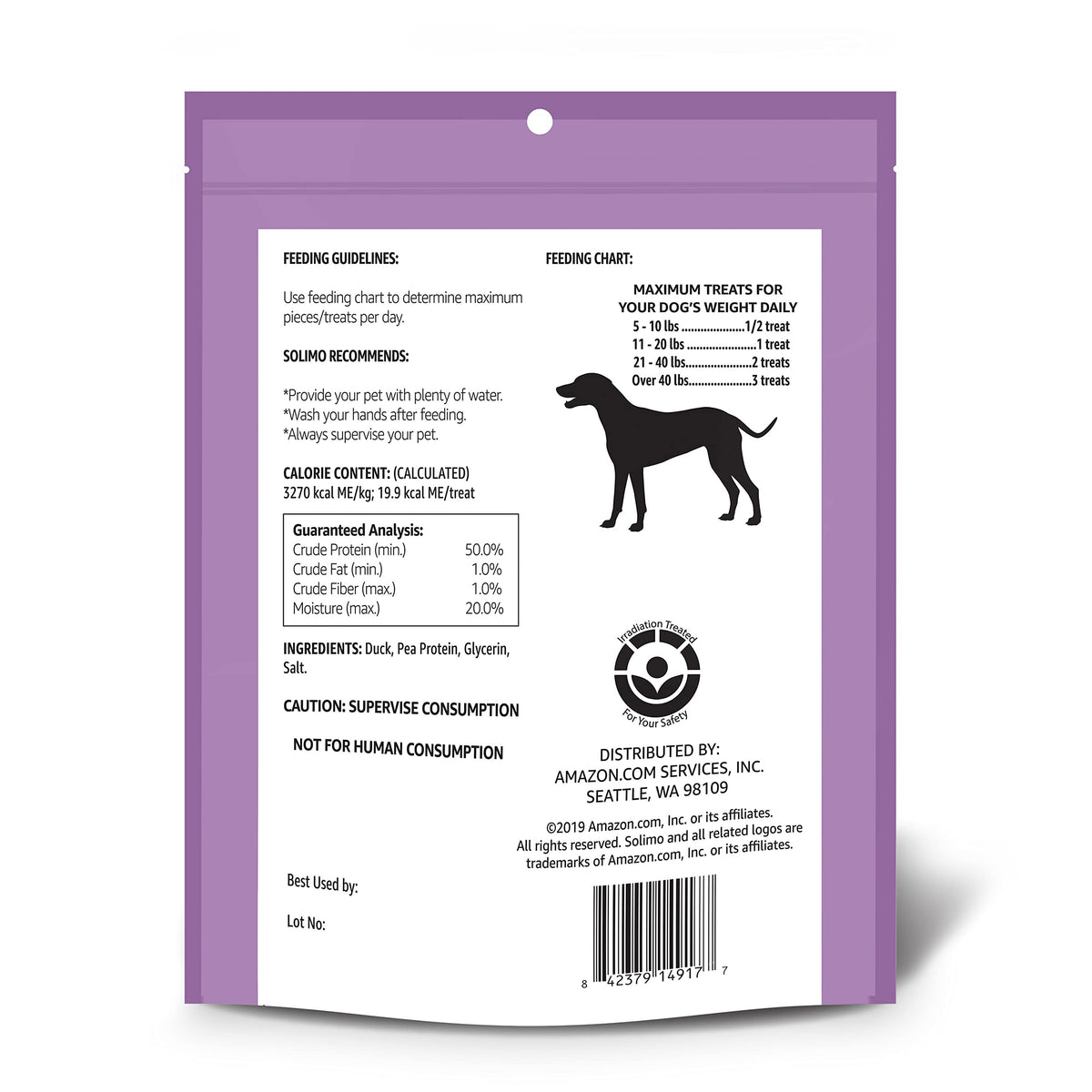 Duck Jerky Dog Treats, 2 pounds L80914