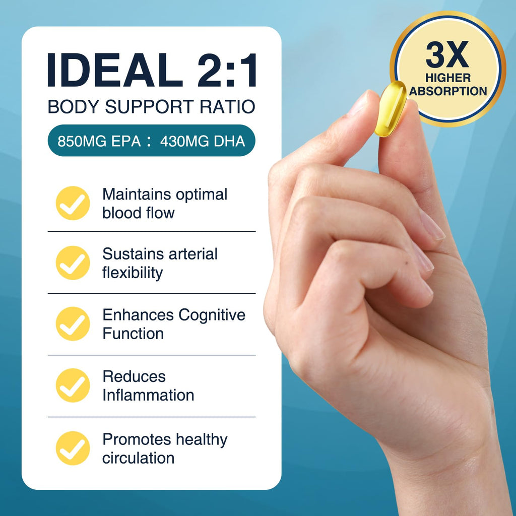 Omega-3 Fish Oil 2000mg 120 Softgels I87740