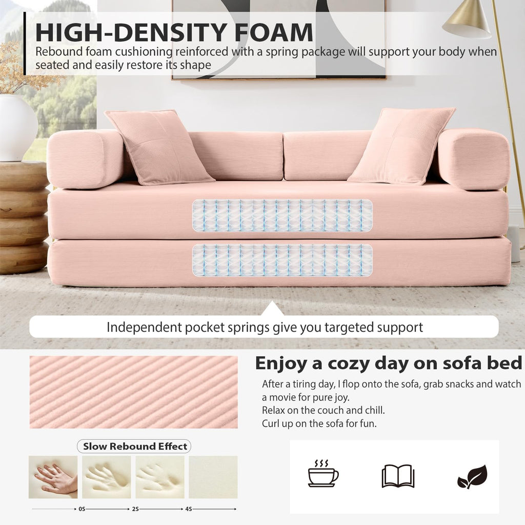 Pink Futon Sleeper Sofa Bed C6273