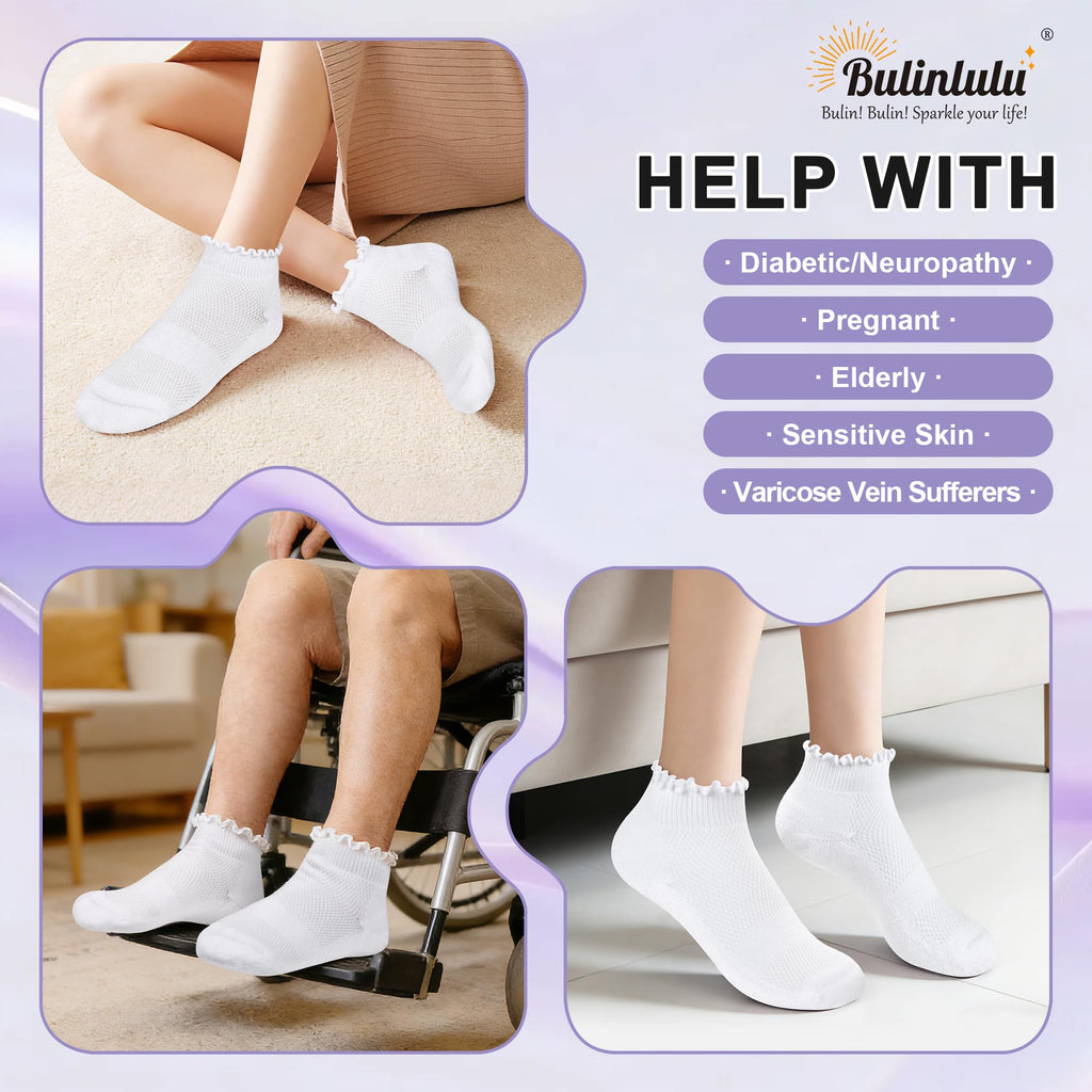 White Low Cut Diabetic Ankle Socks 6 Pairs S37435