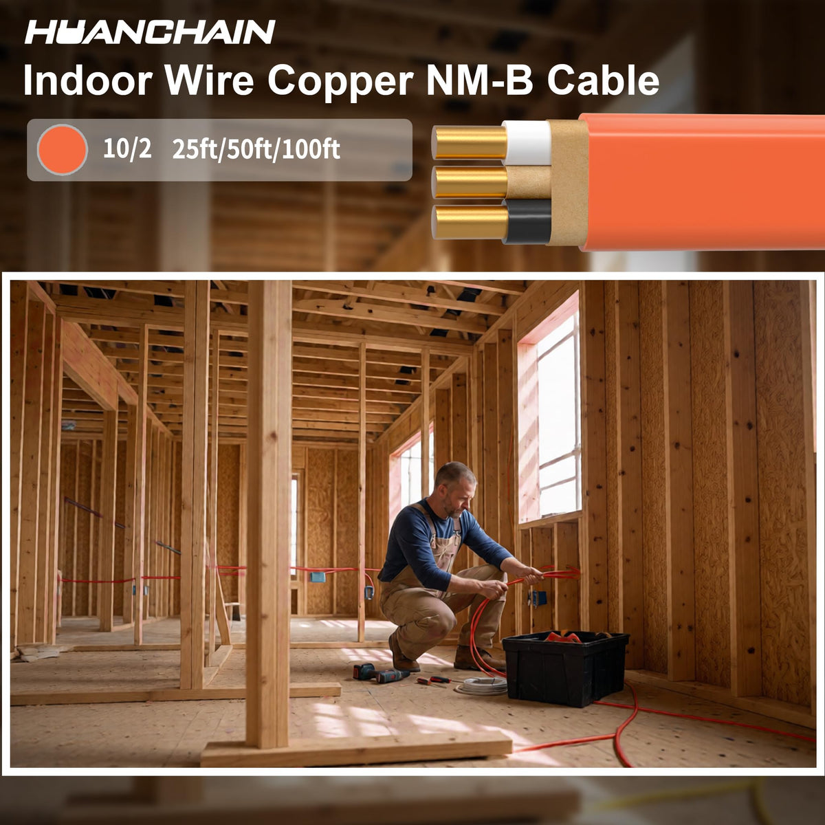 Orange 50FT Non-Metallic Sheathed Cable P967341
