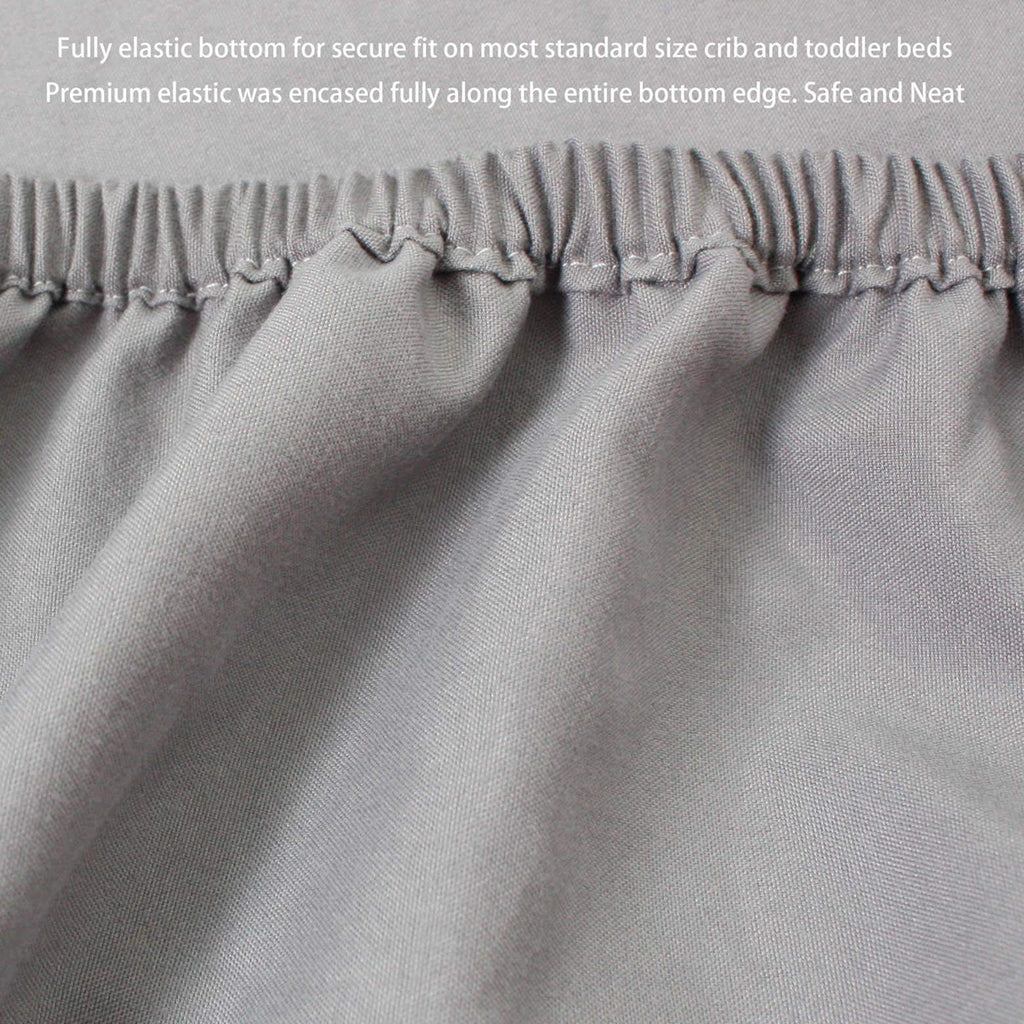 3-Pack Fitted Crib Sheets Set, 9" Deep Microfiber, Navy Blue Charcoal Gray R148