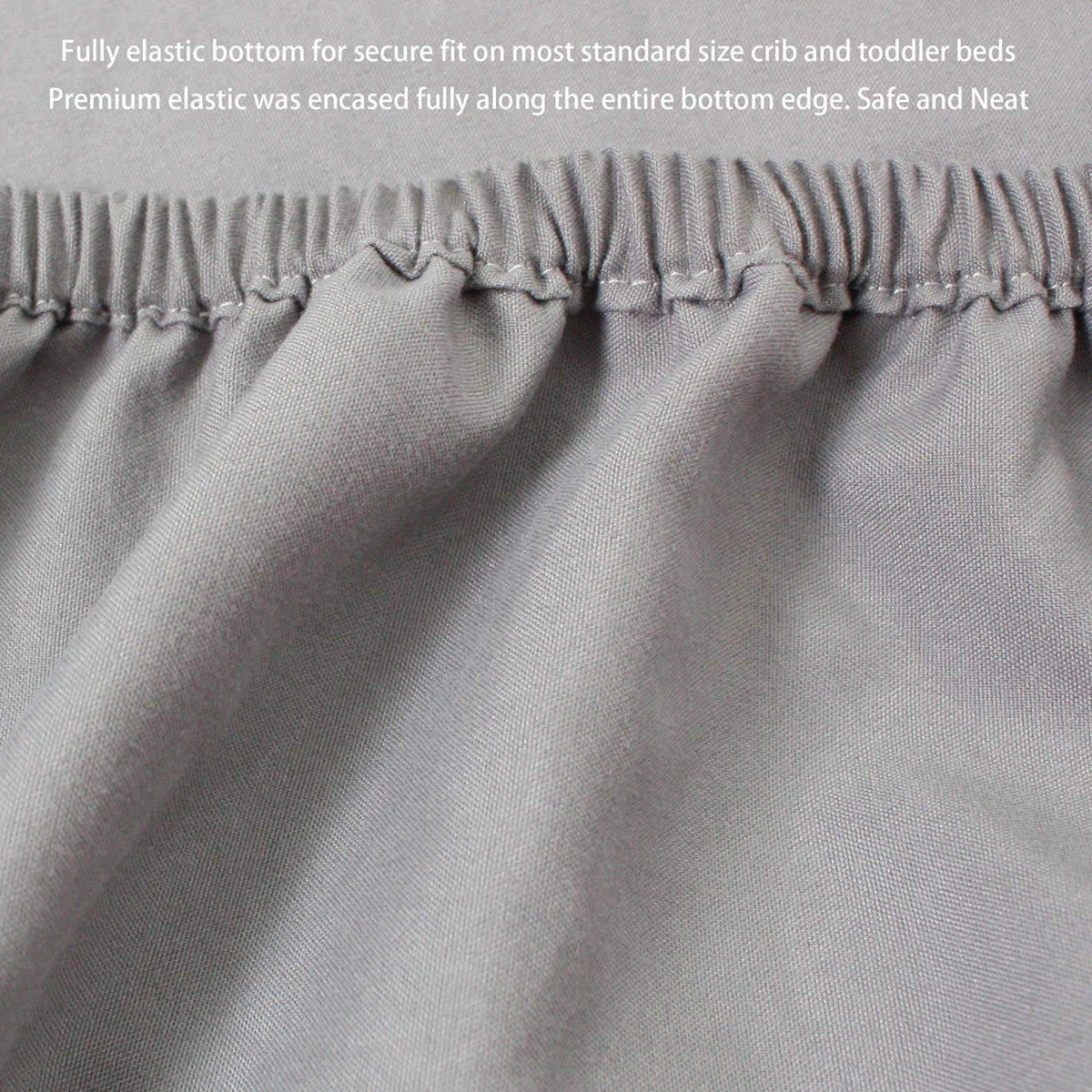 3-Pack Fitted Crib Sheets Set, 9" Deep Microfiber, Navy Blue Charcoal Gray R148