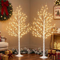 6ft Prelit White Christmas Trees 2Pack Y747864