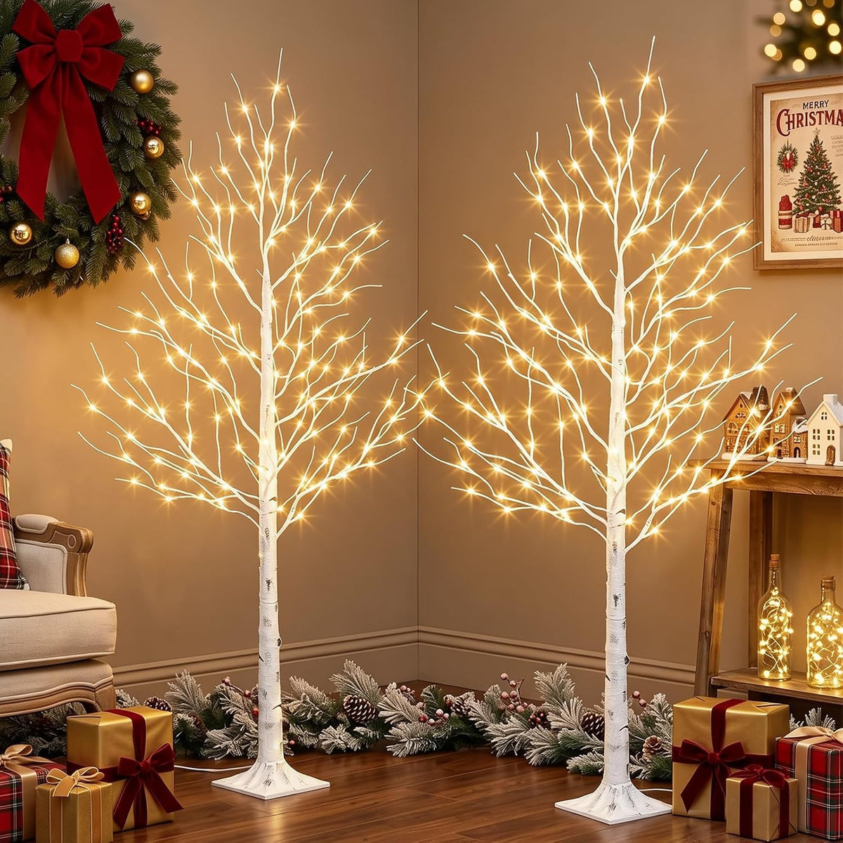 6ft Prelit White Christmas Trees 2Pack Y747864