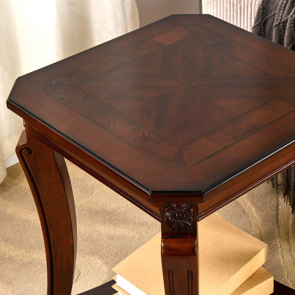 Vintage Wood End Table with Storage Shelf K554