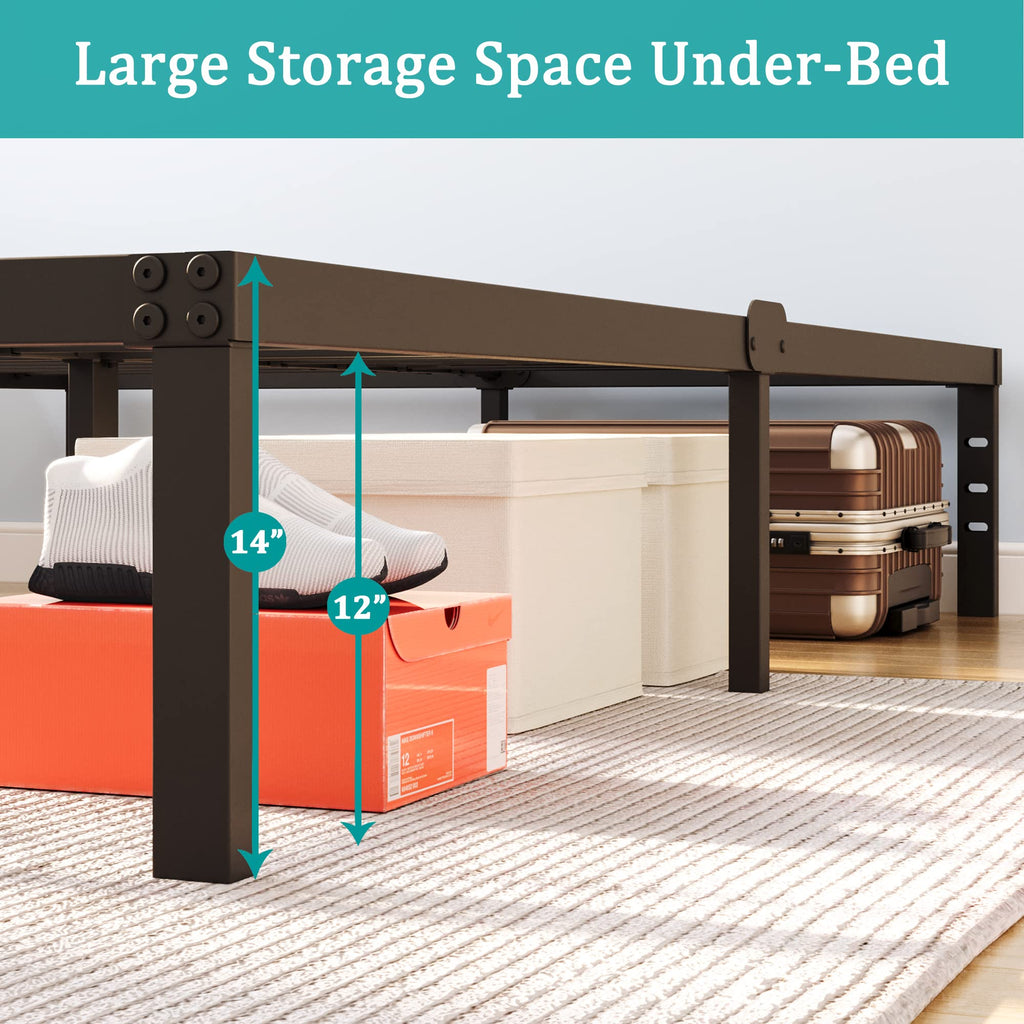 Queen Size 14 Inch Heavy Duty Metal Platform Bed Frame G3747