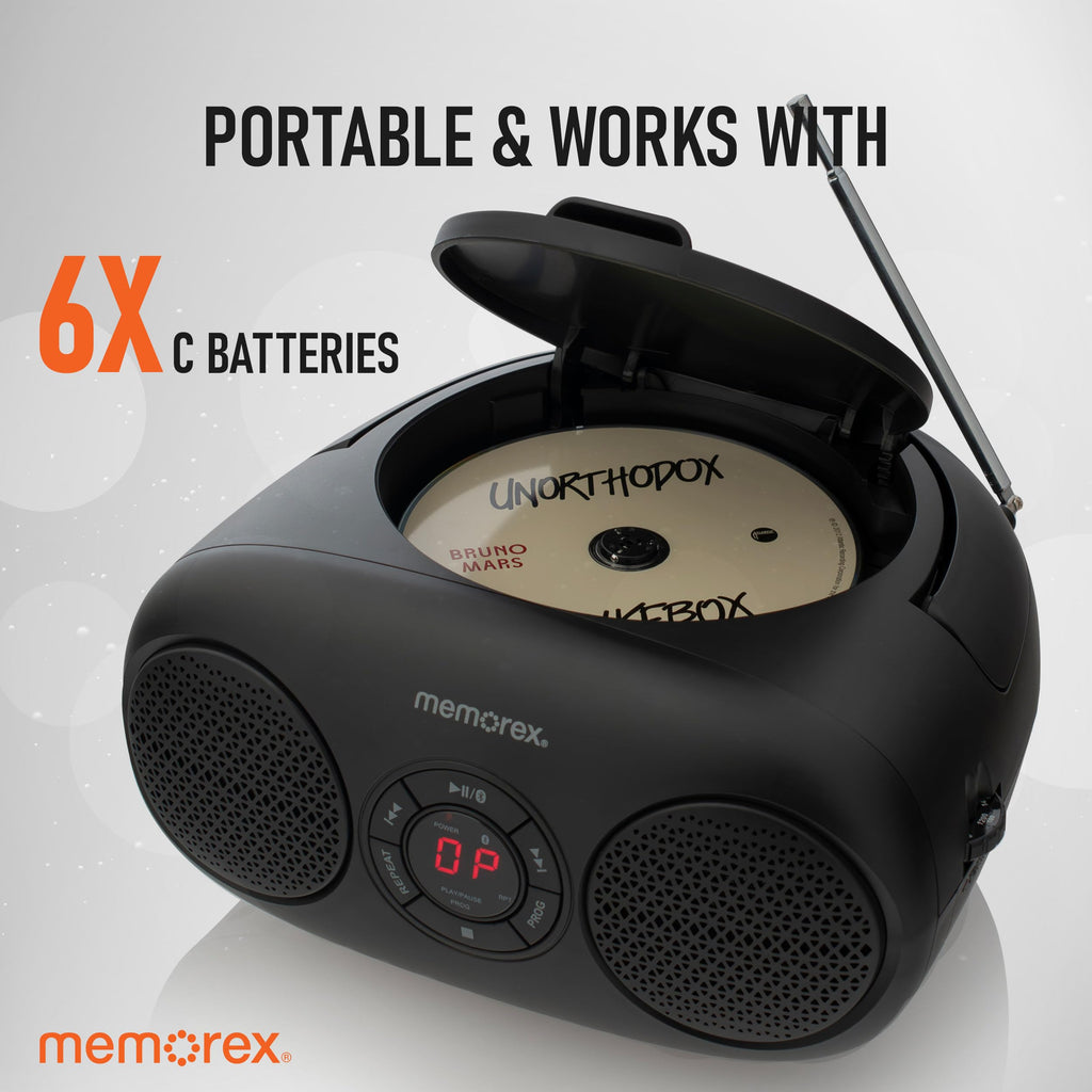 AM/FM Top Loading CD Player Portable Stereo with Auxiliary Input and LED Display V7221