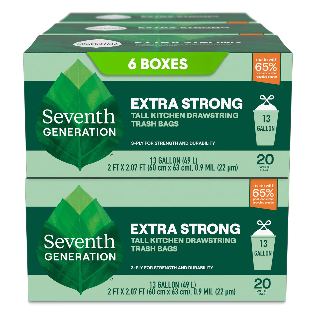 13 Gallon Drawstring Tall Kitchen Trash Bags I47069