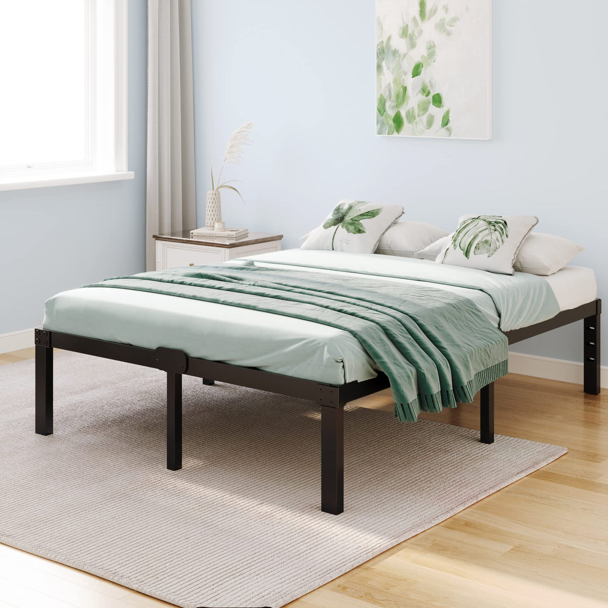 Queen Size 14 Inch Heavy Duty Metal Platform Bed Frame G3747
