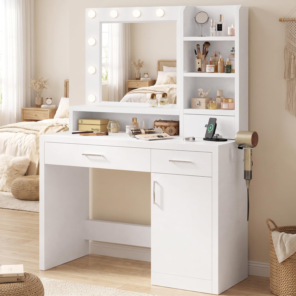 Makeup Vanity Desk with Mirror and Lights R969996