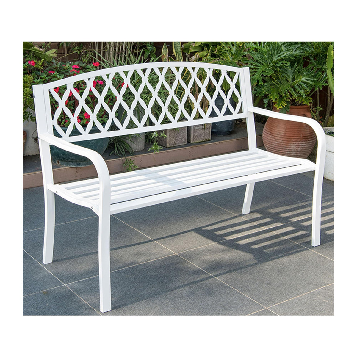 Metal Bench with Mesh Pattern O241