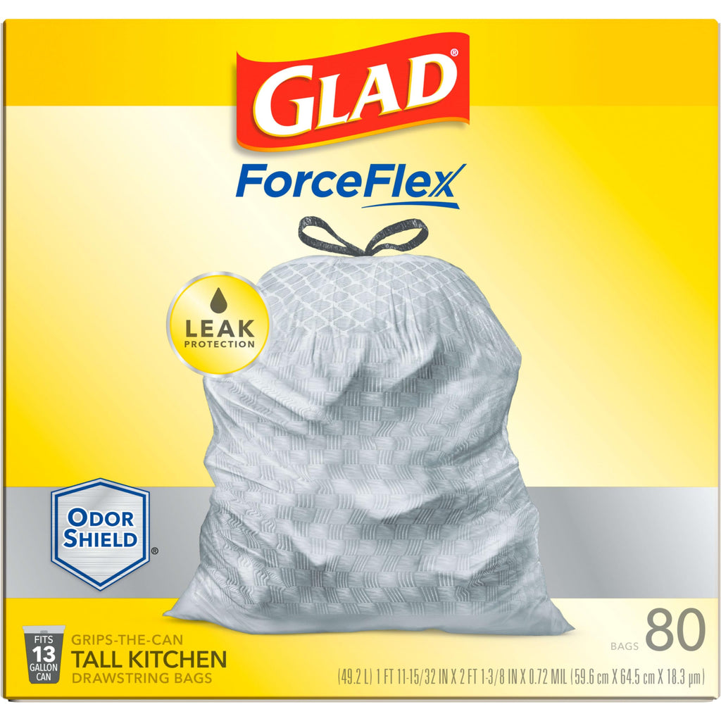 13 Gallon Unscented Tall Kitchen Drawstring Trash Bags 76 Count W2278