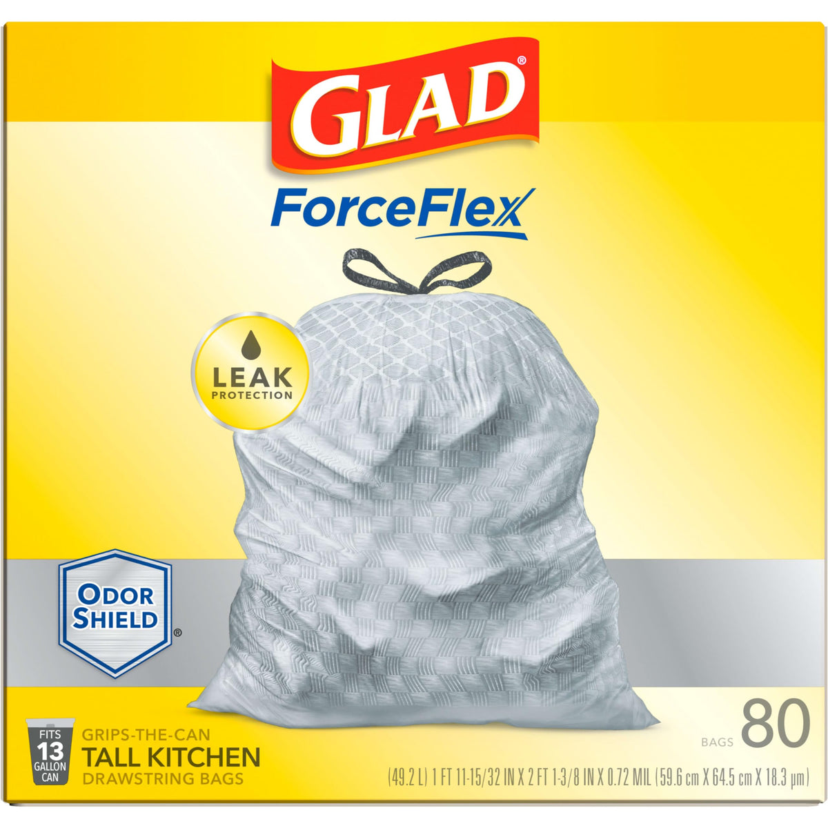 13 Gallon Unscented Tall Kitchen Drawstring Trash Bags 76 Count W2278