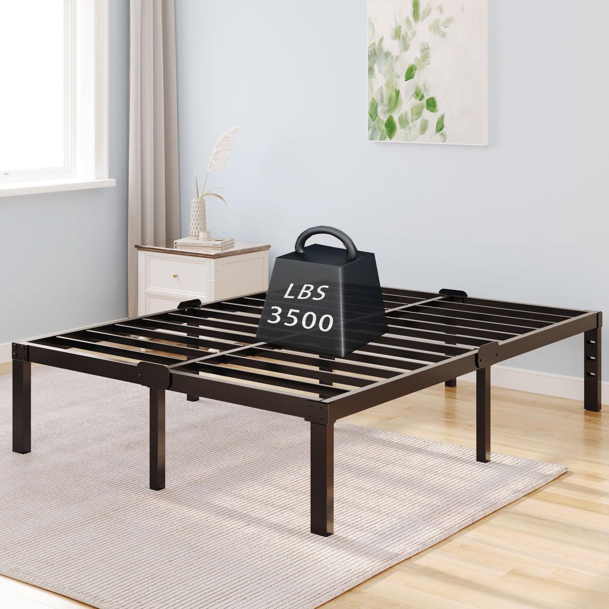 Queen Size 14 Inch Heavy Duty Metal Platform Bed Frame G3747