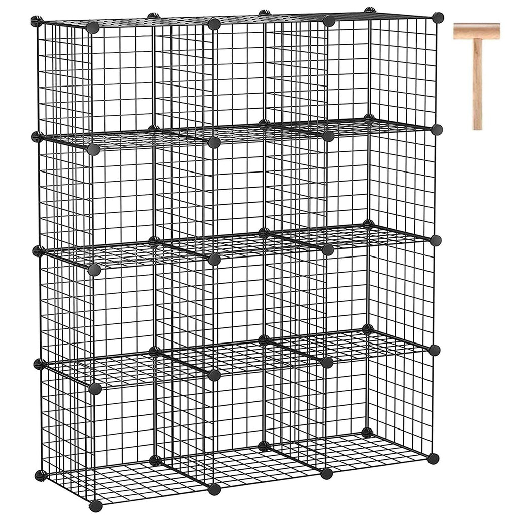 Black 12 Cube Wire Storage Organizer K668