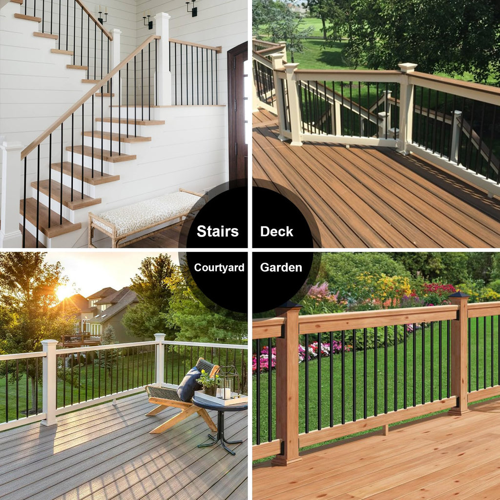100 Pack 26" Round Black Aluminum Deck Balusters U137704