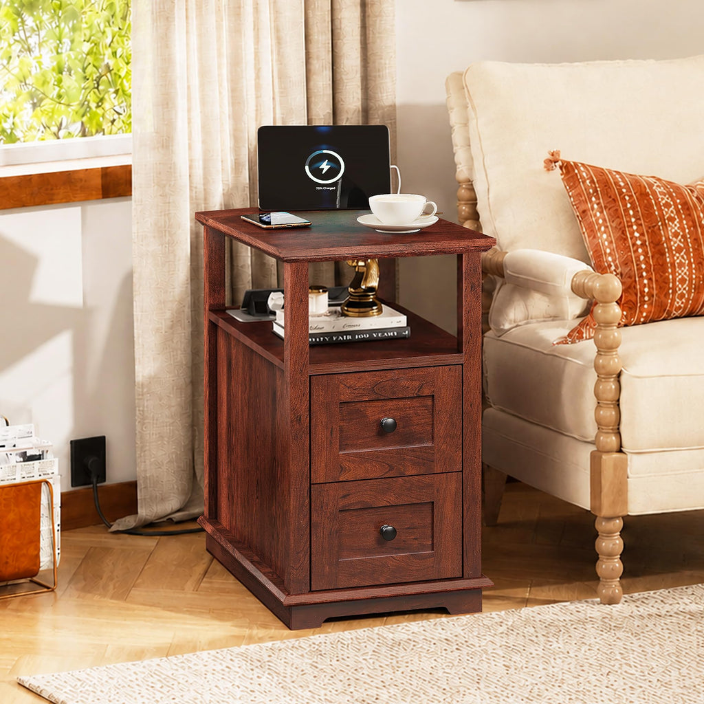 End Table with Charging Station & 2 Drawers I518895
