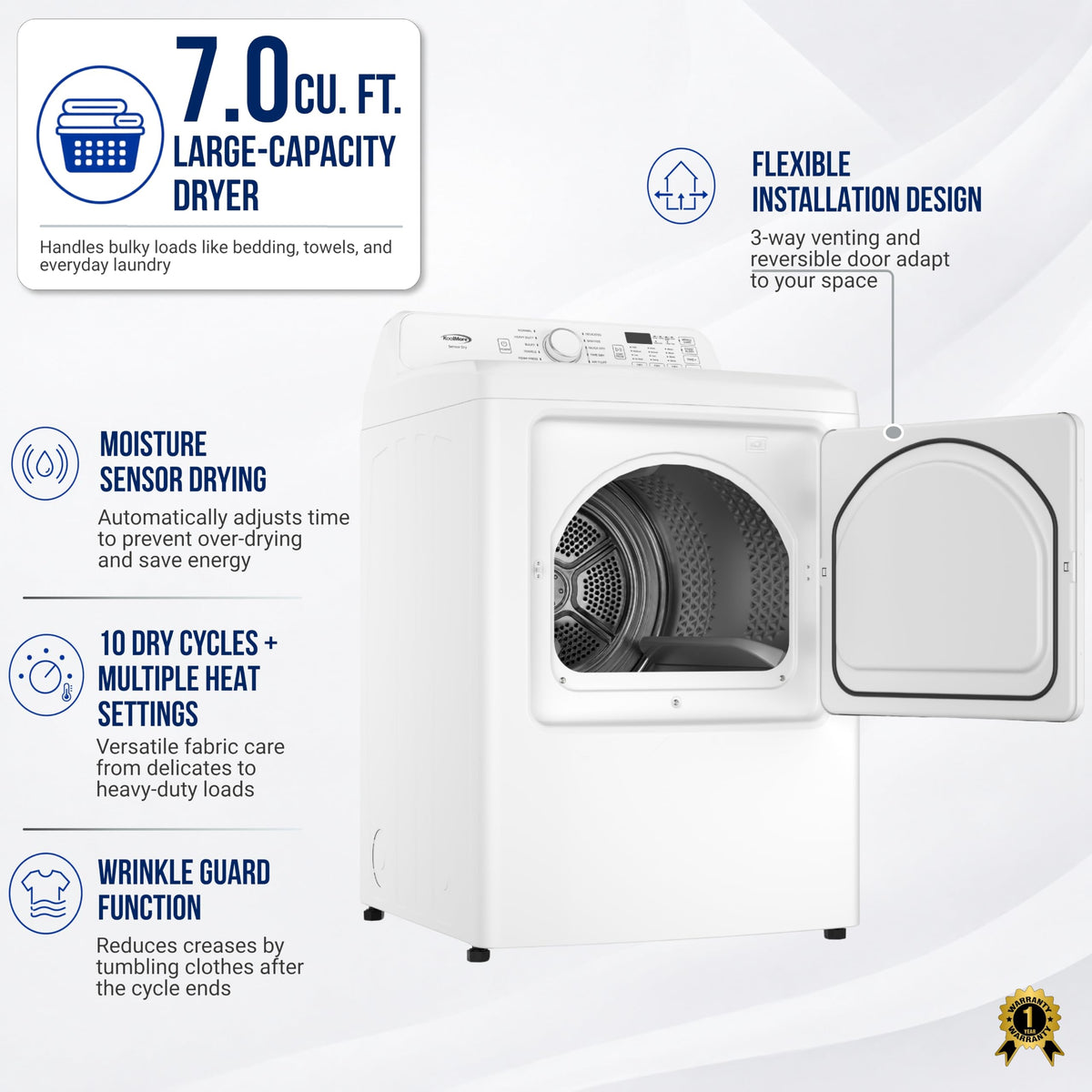 27-Inch 7.0 Cu. Ft. Electric Front Load Dryer S541