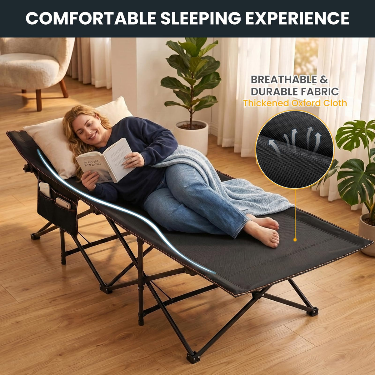 Oversized XXL Folding Camping Cot Z745449