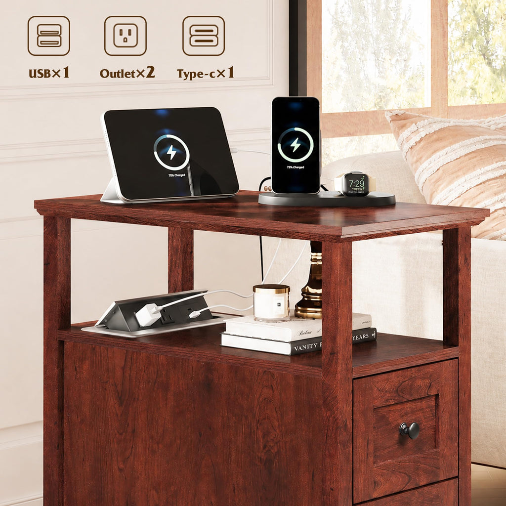 End Table with Charging Station & 2 Drawers I518895