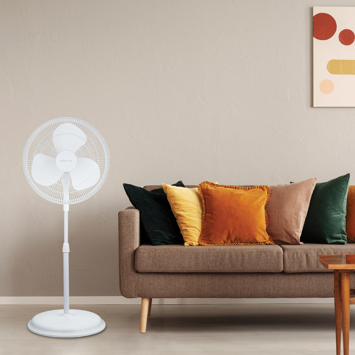 16" Oscillating Pedestal Fan with 3 Speed Settings, White B5909