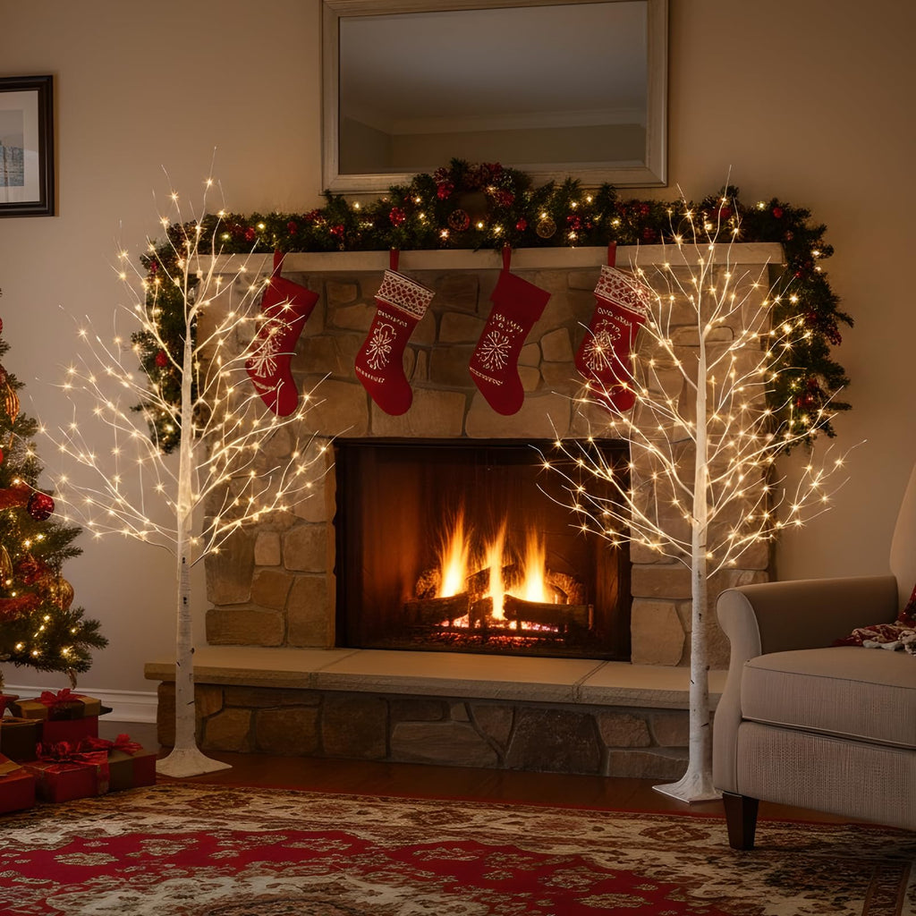 6ft Prelit White Christmas Trees 2Pack Y747864