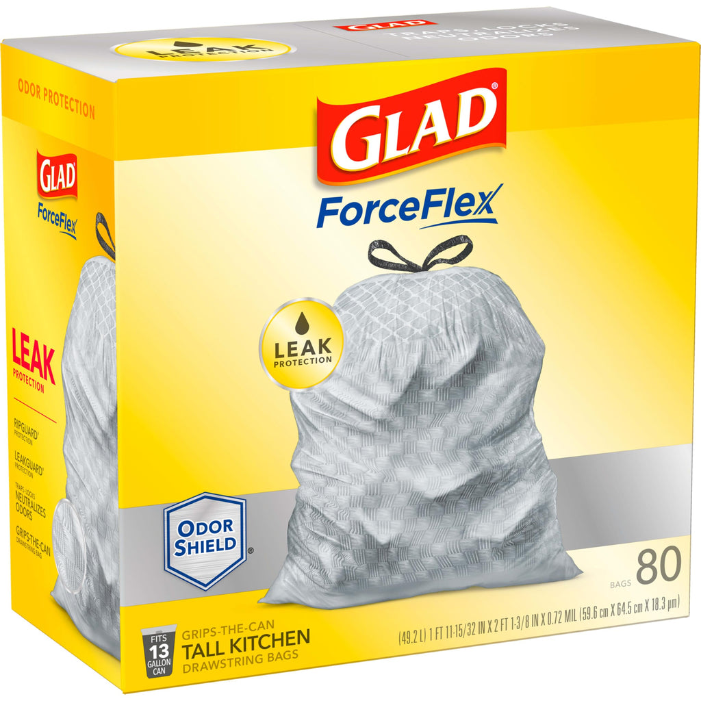 13 Gallon Unscented Tall Kitchen Drawstring Trash Bags 76 Count W2278