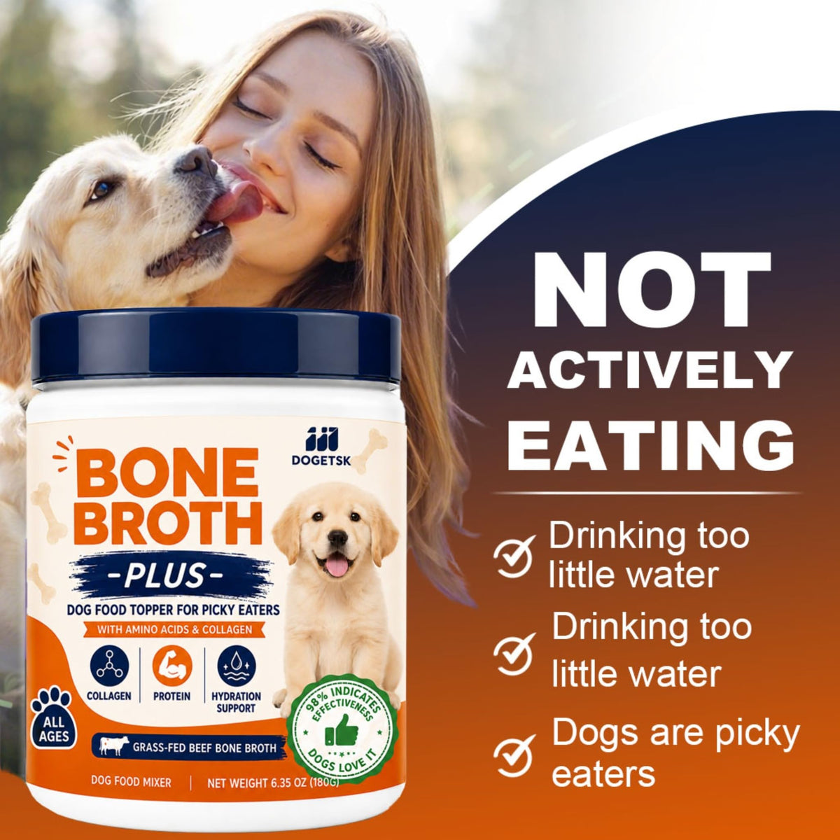 Beef Bone Soup Dog Supplement with Collagen and Protein G28281