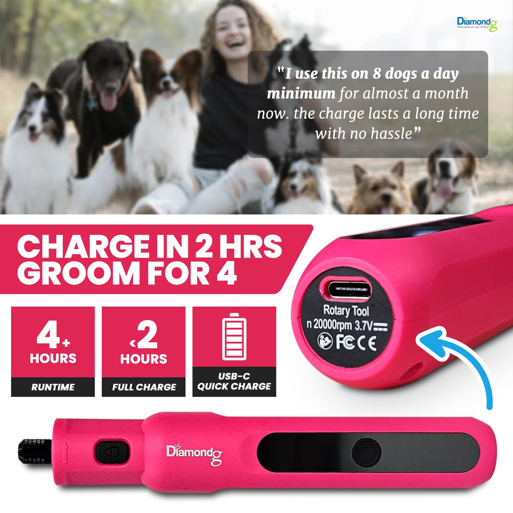 Pink Dog Nail Grinder with LED Light F30716