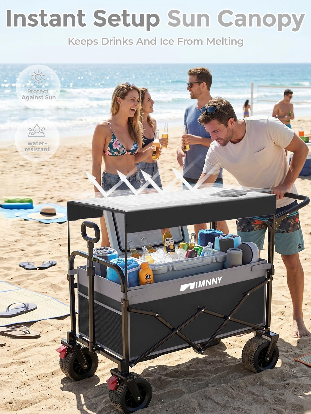 Collapsible Wagon with Canopy Black B92290