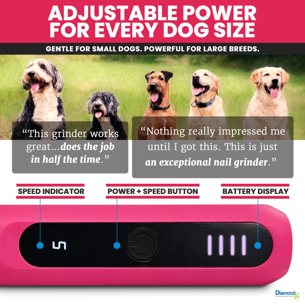 Pink Dog Nail Grinder with LED Light F30716