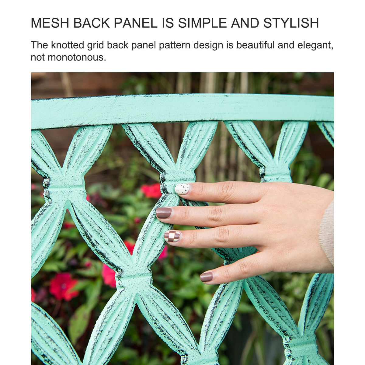 Metal Bench with Mesh Pattern O241