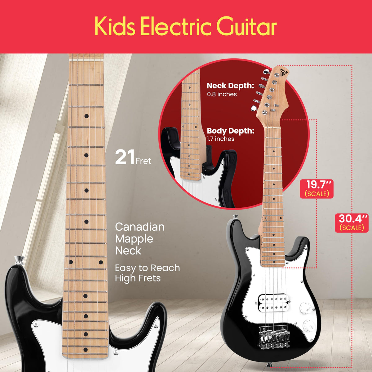 Kids Electric Guitar Starter Kit with Amplifier B19769