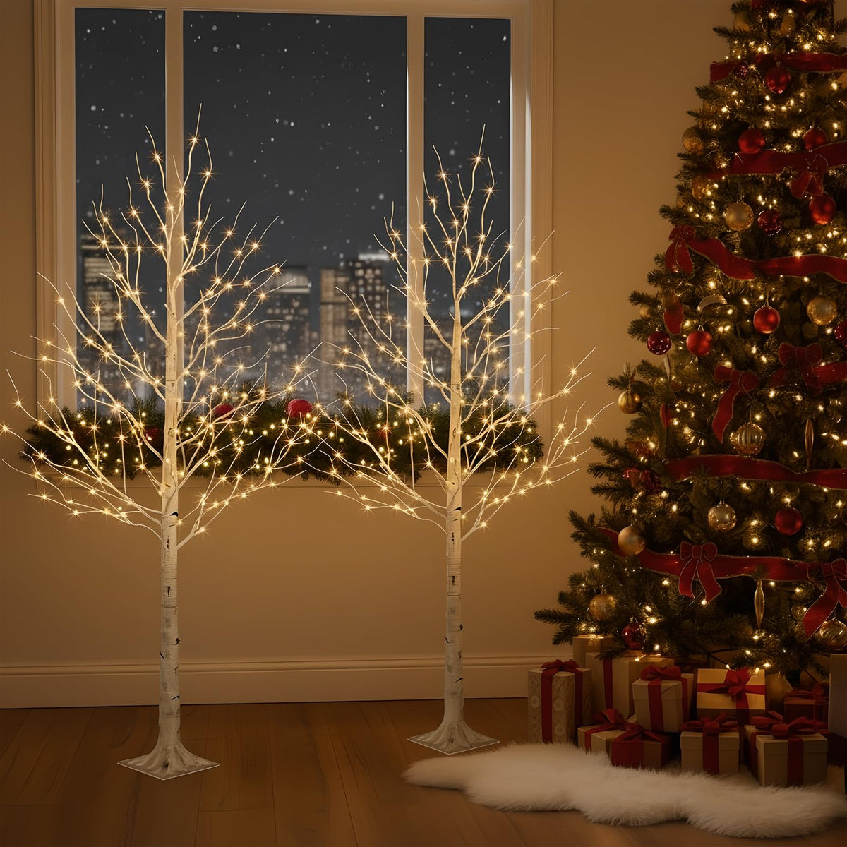 6ft Prelit White Christmas Trees 2Pack Y747864