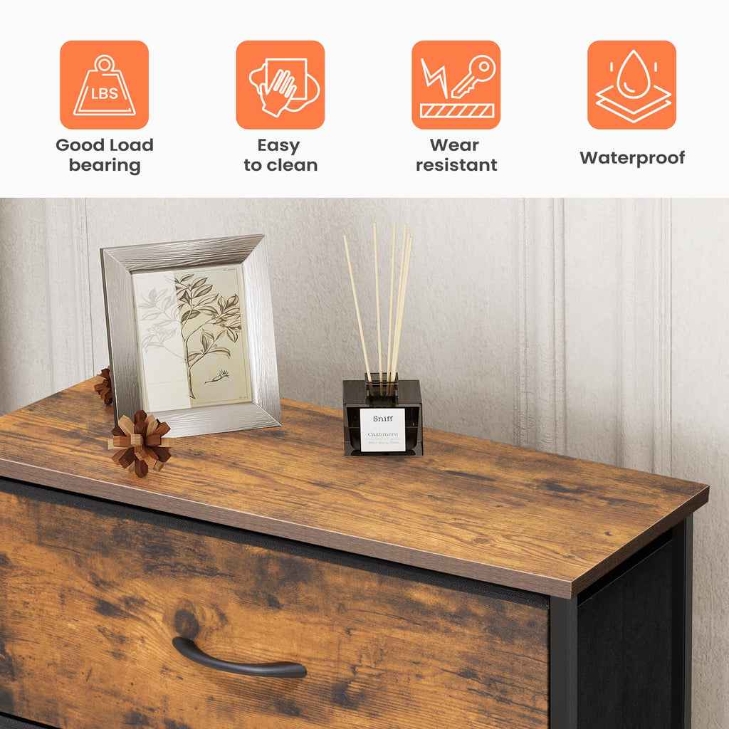 5 Drawer Fabric Dresser W967