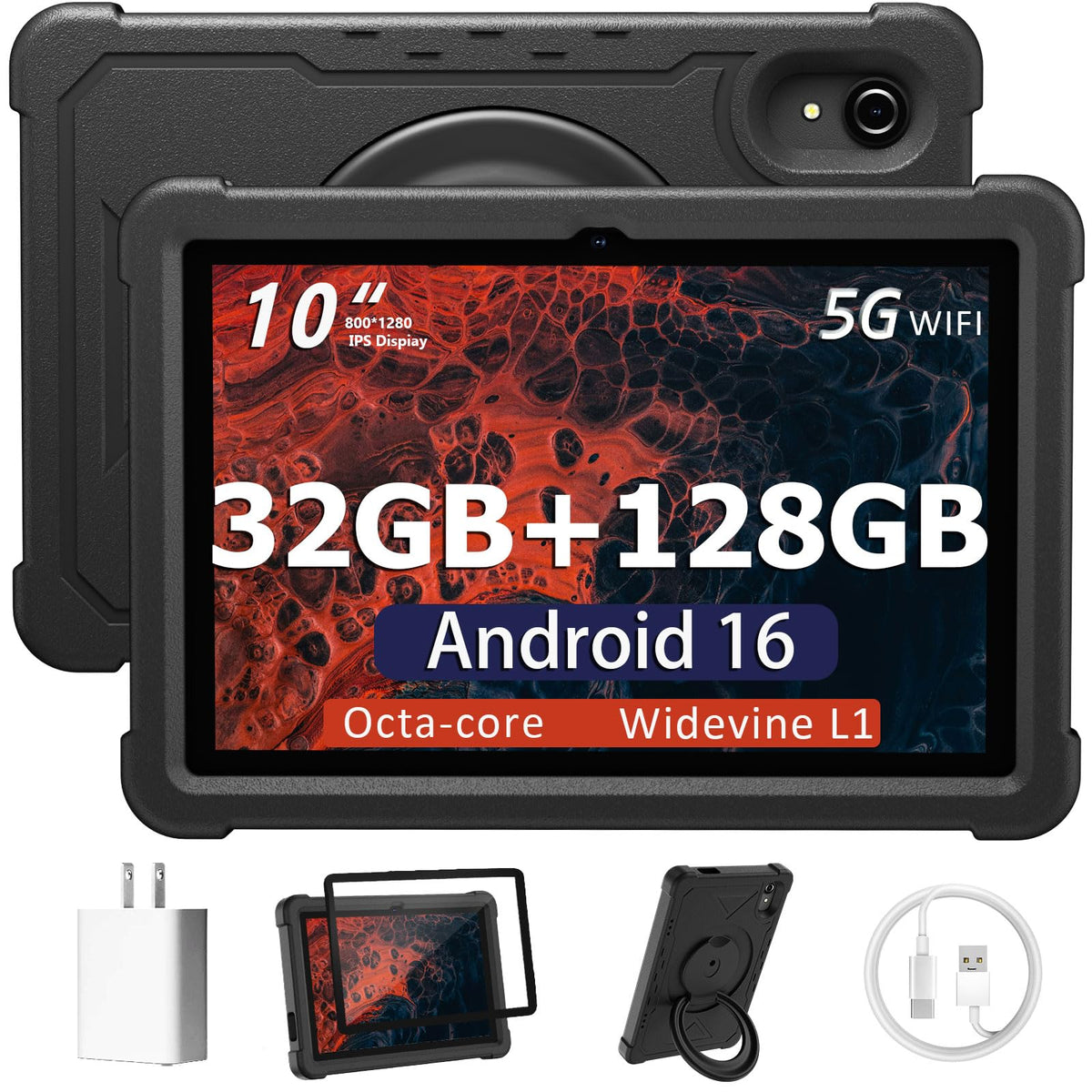 10 Inch Android 16 Tablet 32GB RAM 128GB ROM J11034